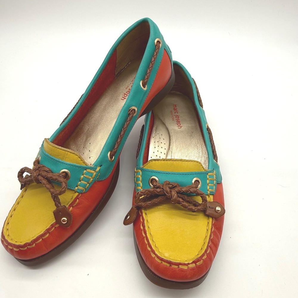 Marc Joseph New‎ York Leather Boat Shoes Loafers Size 7 Multi-Color